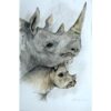 Artwork of rhino and calf