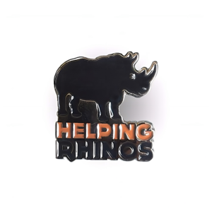 helping rhinos enamel pin