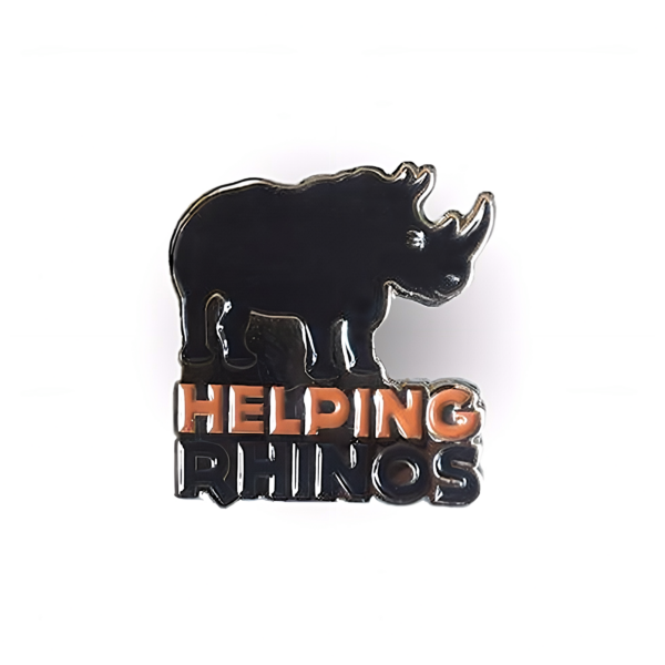 helping rhinos enamel pin