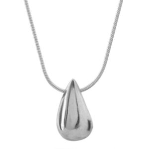 Necklace with silver teardrop pendant